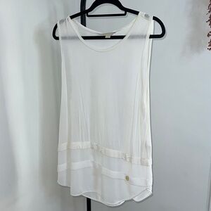MICHAEL Michael Kors Sheer White Tank Top